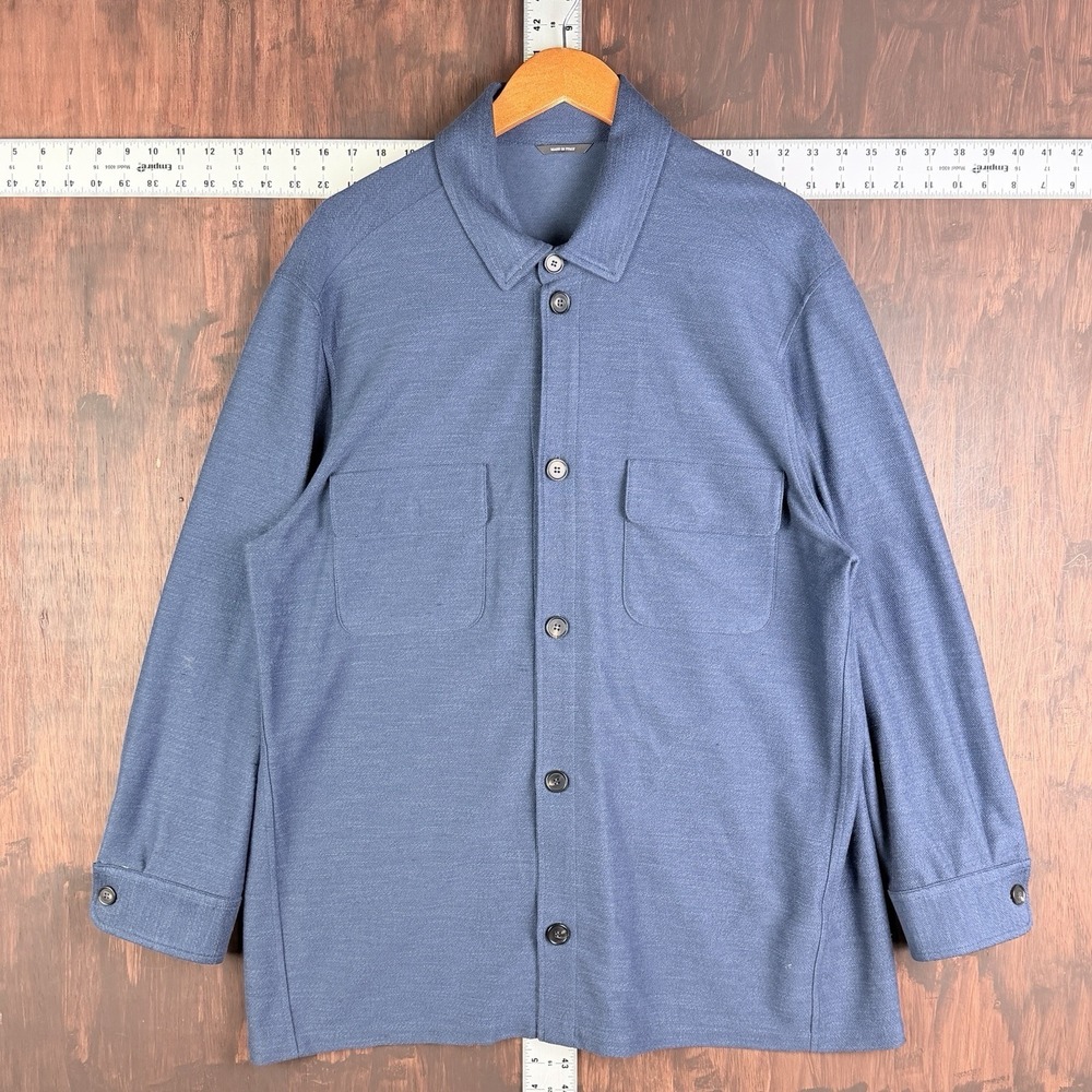 Loro Piana Overshirt Jersey Canvas - Silk Cotton and Linen Blend Blue Mens 2XL